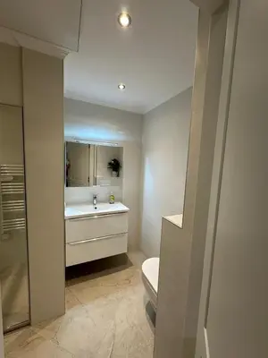 a bathroom with a toilet and a sink at Extraordinaire grand studio au centre 6 minutes à pied de la plage et l'hôtel Negresco in Nice