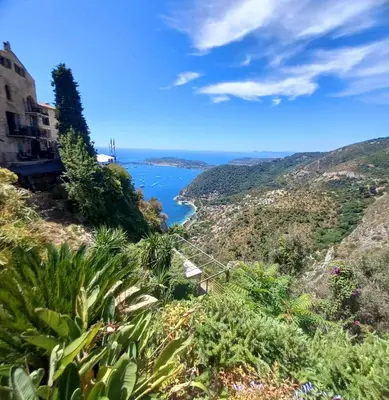 a view of the ocean from a hillside at Villa Riviera vue panoramique MER et NATURE in Èze