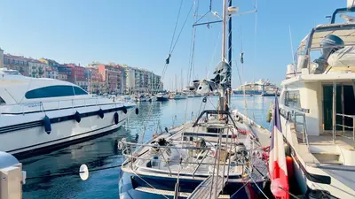 a group of boats docked in a harbor at Shared Duplex Apartment Nice-Port in Nice