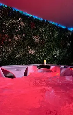 a christmas hedge with a candle in the snow at Nissa la Bella in Nice
