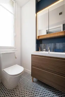 a bathroom with a toilet and a sink and a mirror at La Suite Lascaris PORT of NICE #renovated in Nice