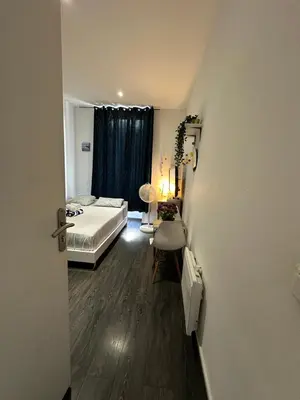 a bathroom with a sink and a shower at Delight room 1st door in Nice