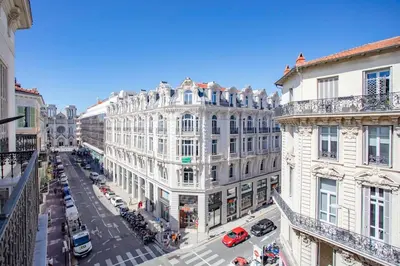 an aerial view of a city street with buildings at #57 Suite Notre Dame Central balcony & AC in Nice