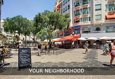 a group of people walking around a street with buildings at Nestor&Jeeves - COTE PIETONNE - Central - By sea - Pedestrian zone in Nice