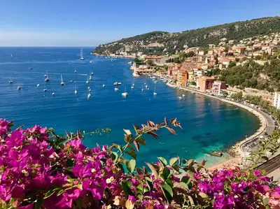 a view of a bay with boats in the water at 86m- Spacious 3 room apartment with large terrace in Villefranche-sur-Mer