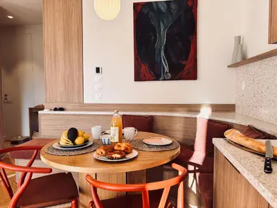a table with food on it in a kitchen at Ze Perfect Place - Splendide Appart 2 Chb Garibaldi in Nice