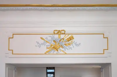 a painting of a snowflake on the ceiling of a room at Appartement Belle Époque cœur de ville -AC- in Nice