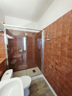 a bathroom with a shower and a toilet and a sink at Studio Nice Centre - Climatisation in Nice
