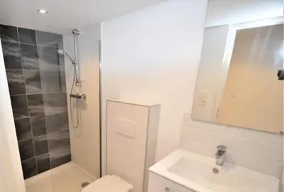 a bathroom with a shower and a toilet and a sink at Studio Nice Centre 4P Jean médécin avenue in Nice