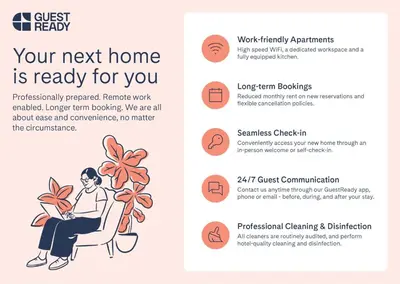 a brochure of a woman sitting in a chair with a plant at GuestReady - Lovely Getaway in Nice