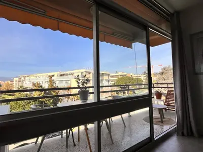 a view from the balcony of a apartment at Heliotel Marine Studio 30m2 très lumineux avec terrasse 17m2 au 3eme étage in Saint-Laurent-du-Var