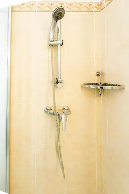a shower with a shower head in a bathroom at Palais Magnan 4 Pers WiFi AC in Nice