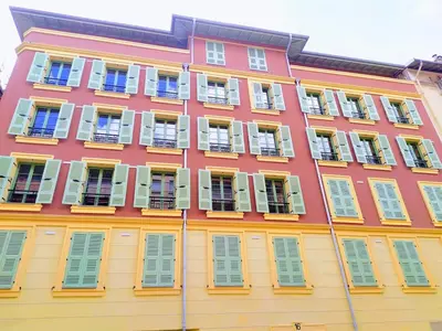 a body of water with a city and a mountain at Flamingo Studio 2pax-WIFI-Nice Port in Nice