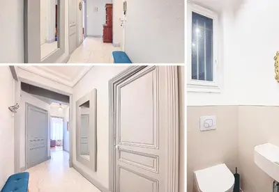 a bathroom with a white door and a toilet at Nestor&Jeeves - ORANGE - Central - Near Sea in Nice