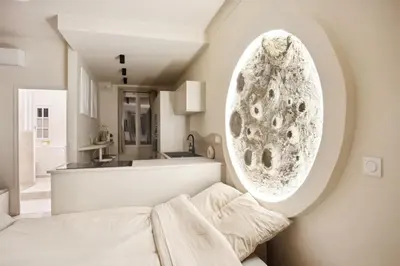 a white bathroom with a sink and a mirror at Cosy moon for 4 or 6 people quartier du Port in Nice