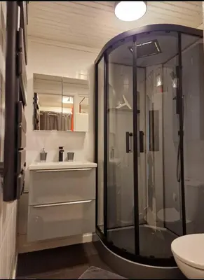 a bathroom with a shower and a sink at Villa Elisabeth in Nice