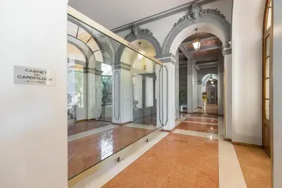 a hallway of a museum with a glass wall at Superbe studio Nice hyper centre immeuble standing in Nice