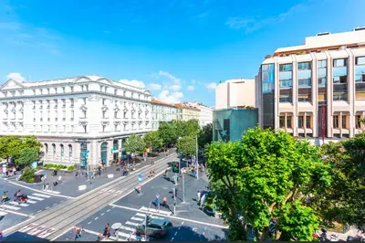 a view of a street in a city with buildings at Studio hyper-centre de Nice in Nice