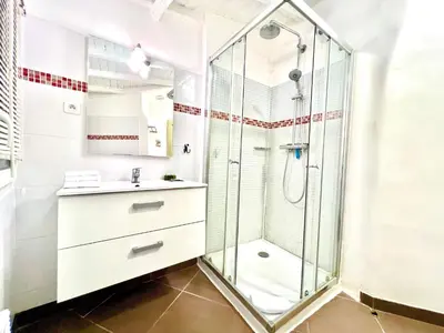 a bathroom with a shower and a sink at ApartHotel Riviera - La Maison De Francois - Old Town in Nice