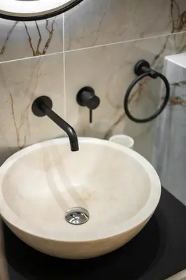 a white sink with a faucet in a bathroom at Bleu Rivage - Magnifique 2P au Port de Nice - 1 chambre et 1 Mezzanine in Nice