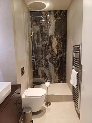 a bathroom with a shower and a toilet in it at Studio Centre-Ville Nice in Nice