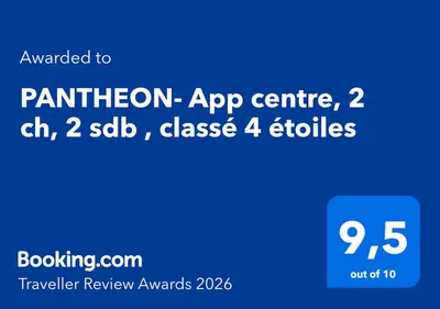 a screenshot of a cell phone with the words pantinson app centre ch at PANTHEON- App centre, 2 ch, 2 sdb , classé 4 étoiles in Nice