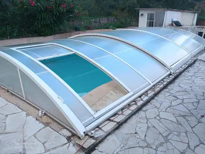 a dome tent with a pool in a driveway at Grand Chalet at Villa Don Quijote Nice in Nice