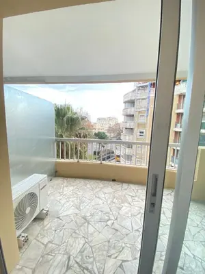 a view of a balcony from the door of a building at Appart T2 refait à neuf 50m2 in Nice