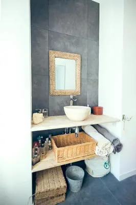 a kitchen with a sink and shelves with plants at Blue appart - centre ville - gare in Nice