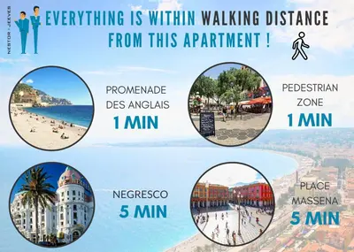 a collage of photos of the sights of malta and a beach at Nestor&Jeeves - LE BACCARA - Terrace - Central in Nice