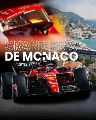 a magazine cover of a racing car on a track at Appartement entre Monaco et Nice Calme et tout équipé in Èze