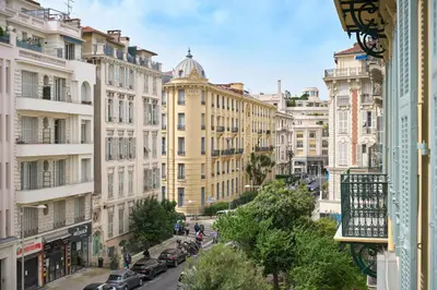 a view of a city street with buildings at Sunlight Properties - Gisele - Nice hyper central, 1 bedroom with large living room in Nice