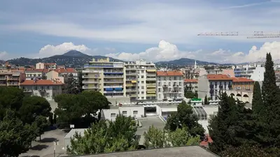 a view of a city with buildings and trees at Ma place au sud Nice 604 in Nice