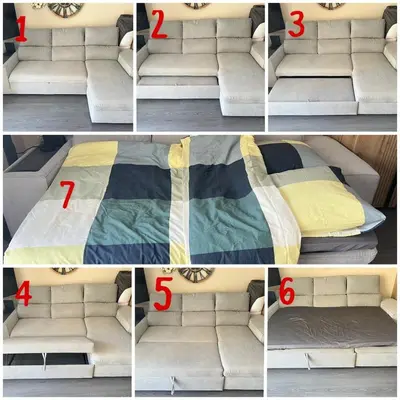 a collage of photos of a bed with different numbers at Studio élégant avec balcon près de la plage à Nice in Nice