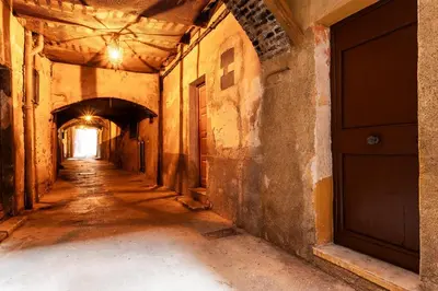 an empty hallway in an old building at TERRACOTTA AP4457 By Riviera Holiday Homes in Villefranche-sur-Mer