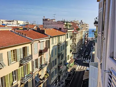 an aerial view of a city street with buildings at Nestor&Jeeves - CHAISE BLEUE - Central - Near Beach in Nice