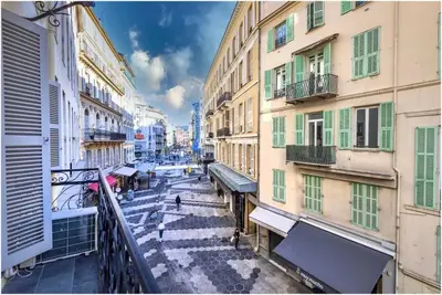 a view of a street in a city with buildings at Suite Massena in Nice