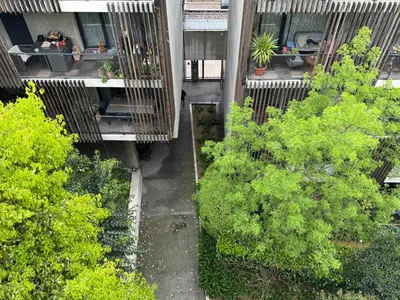 an overhead view of a garden in a building at Beau Studio avec belle terrasse au centre ville de Nice in Nice