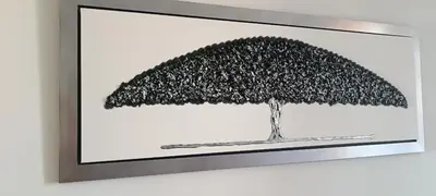a black and white picture of a tree at Nice, vue mer et panoramique in Nice