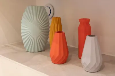 a group of vases sitting on top of a counter at #45 Quiet chic 5mins walk to port and beach AC Wifi in Villefranche-sur-Mer
