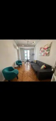 a living room with a couch and two chairs at Two bedroom Apartment to rent in Nice in Nice