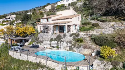 a house on a hill with a swimming pool at VILLA LAVANDINE - Maison Provencale avec Piscine - Magnifique vue in Aspremont
