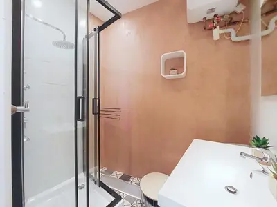 a bathroom with a shower and a sink at Apartment Le Gambetta by Interhome in Nice