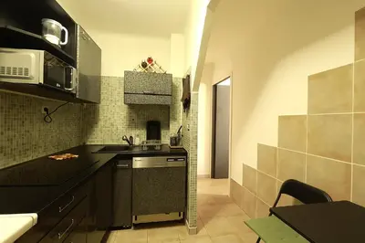 a kitchen with a sink and a stove top oven at AERO Nice in Nice