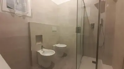 a bathroom with a shower and a toilet and a sink at Apartment Palais de Coppet in Nice