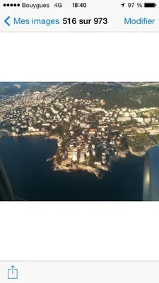 a view of a city from an airplane at Long stay in Old town of Nice, Castle Hill in Nice