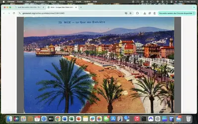 a laptop screen with a picture of a city at A room in Nice Beach in Nice