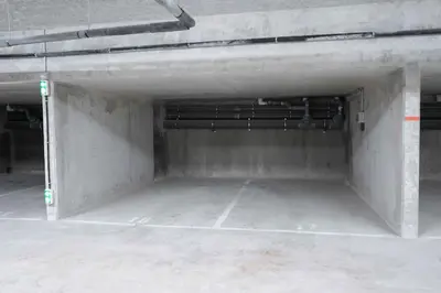 an empty parking lot in a parking garage at Sea view apartment close to beaches in Cagnes-sur-Mer