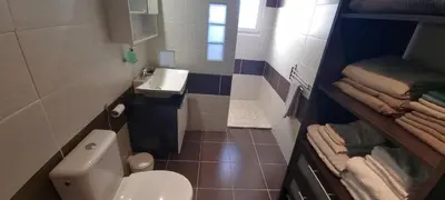 a small bathroom with a toilet and a sink at Saint-Jeannet Studio apartment near Nice in Saint-Jeannet