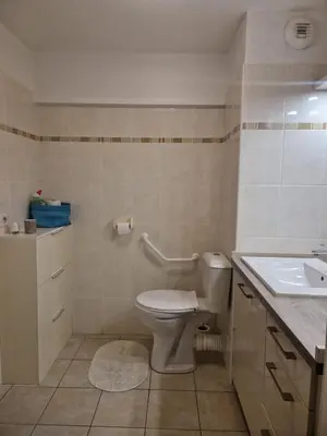 a bathroom with a toilet and a sink at Appartement 2 P calme in Cagnes-sur-Mer